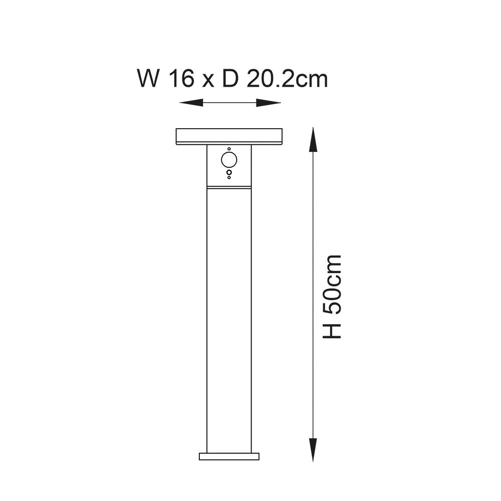 Endon Ebro Single Light Floor Lamp - Photocell And PIR - Solar - Textured Black & White Pc