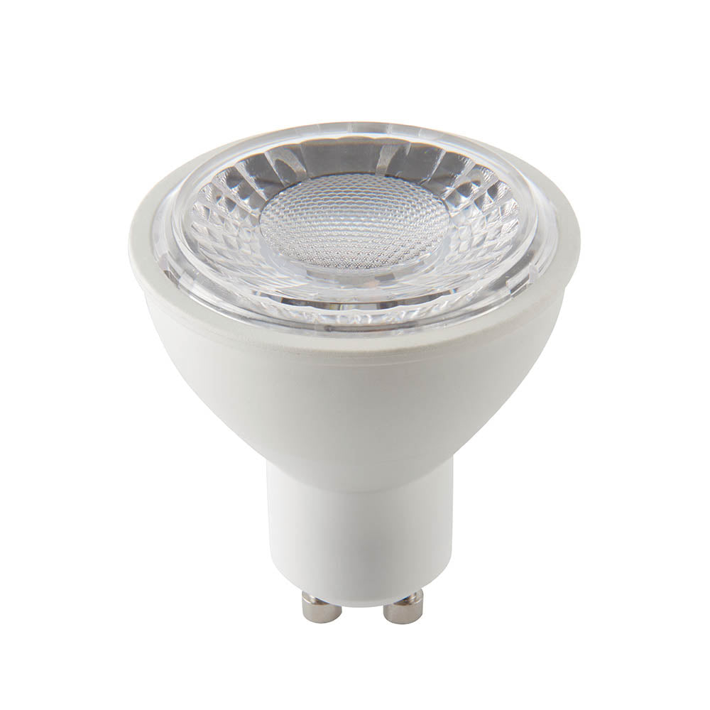 Endon GU10 LED SMD 60º 7W Lamp - 4000K - Dimmable - Matt White Plastic