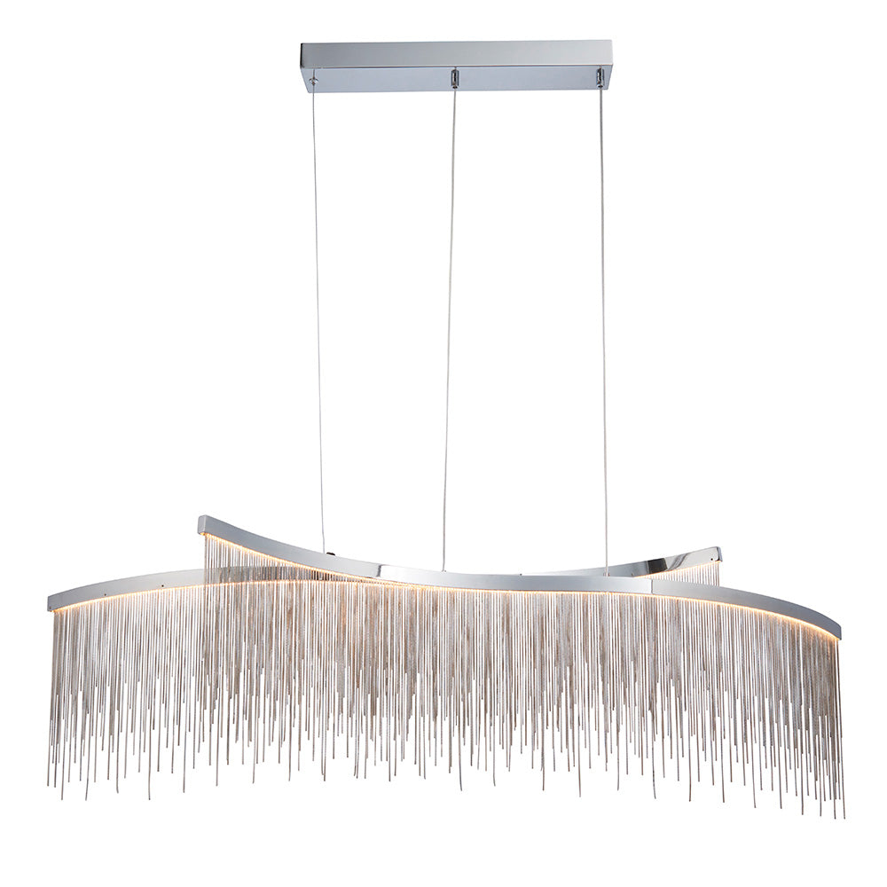 Endon Orphelia 2 Light Pendant - Chrome Plate & Silver Effect Chain
