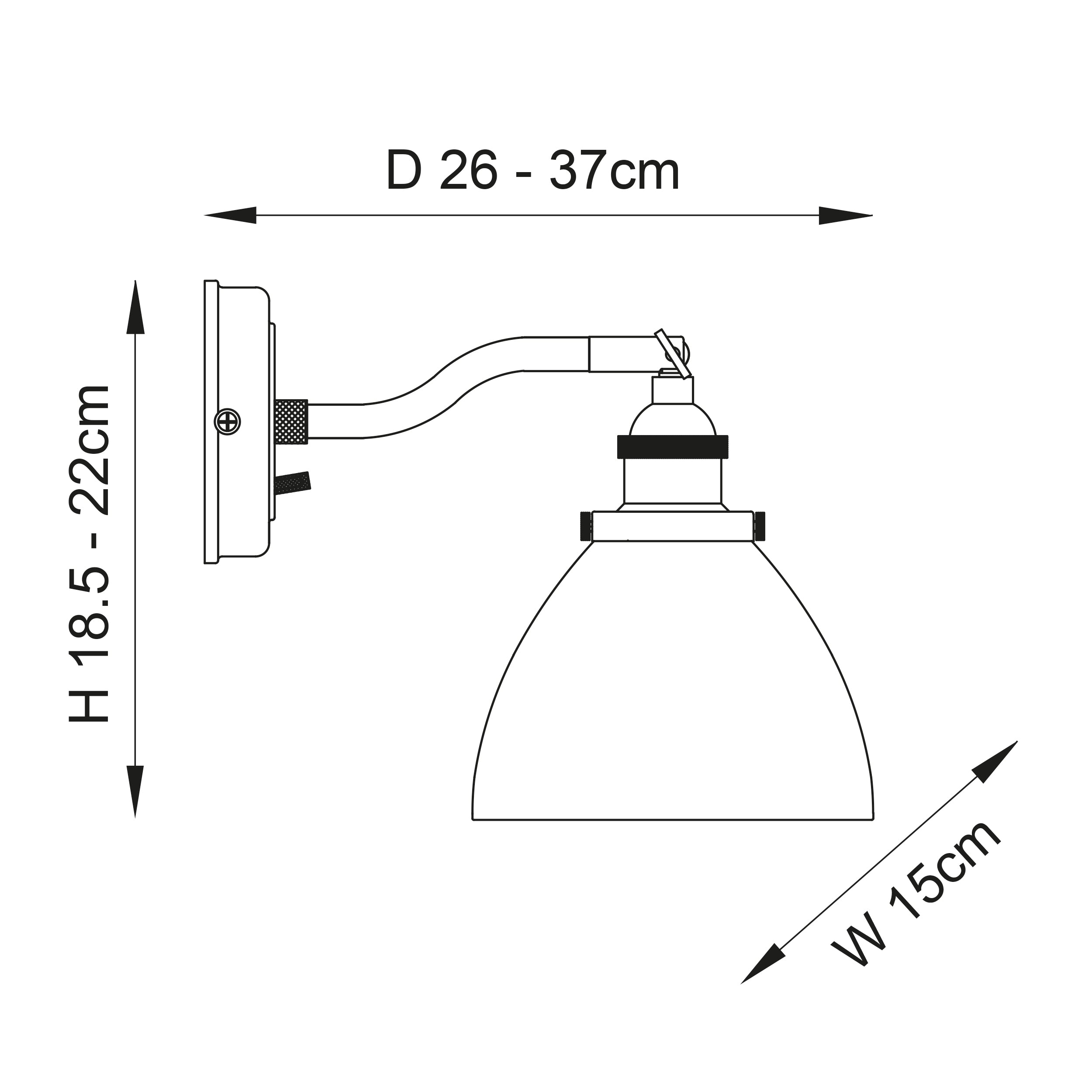 Endon Hansen Single Wall Light - Bright Nickel