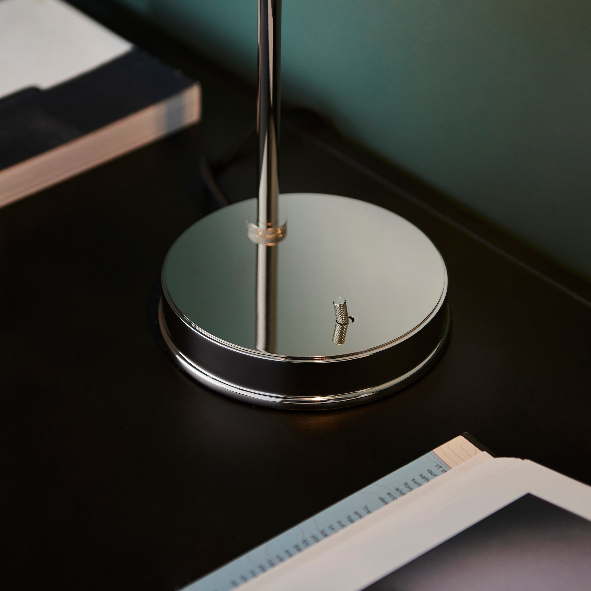 Endon Hansen Single Light Table Lamp - Bright Nickel