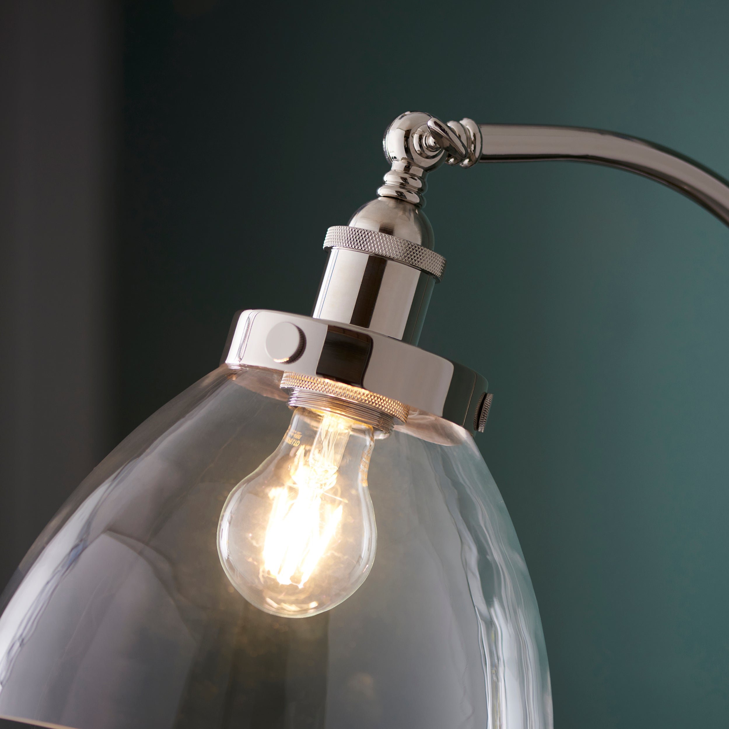 Endon Hansen Single Light Floor Lamp - Bright Nickel