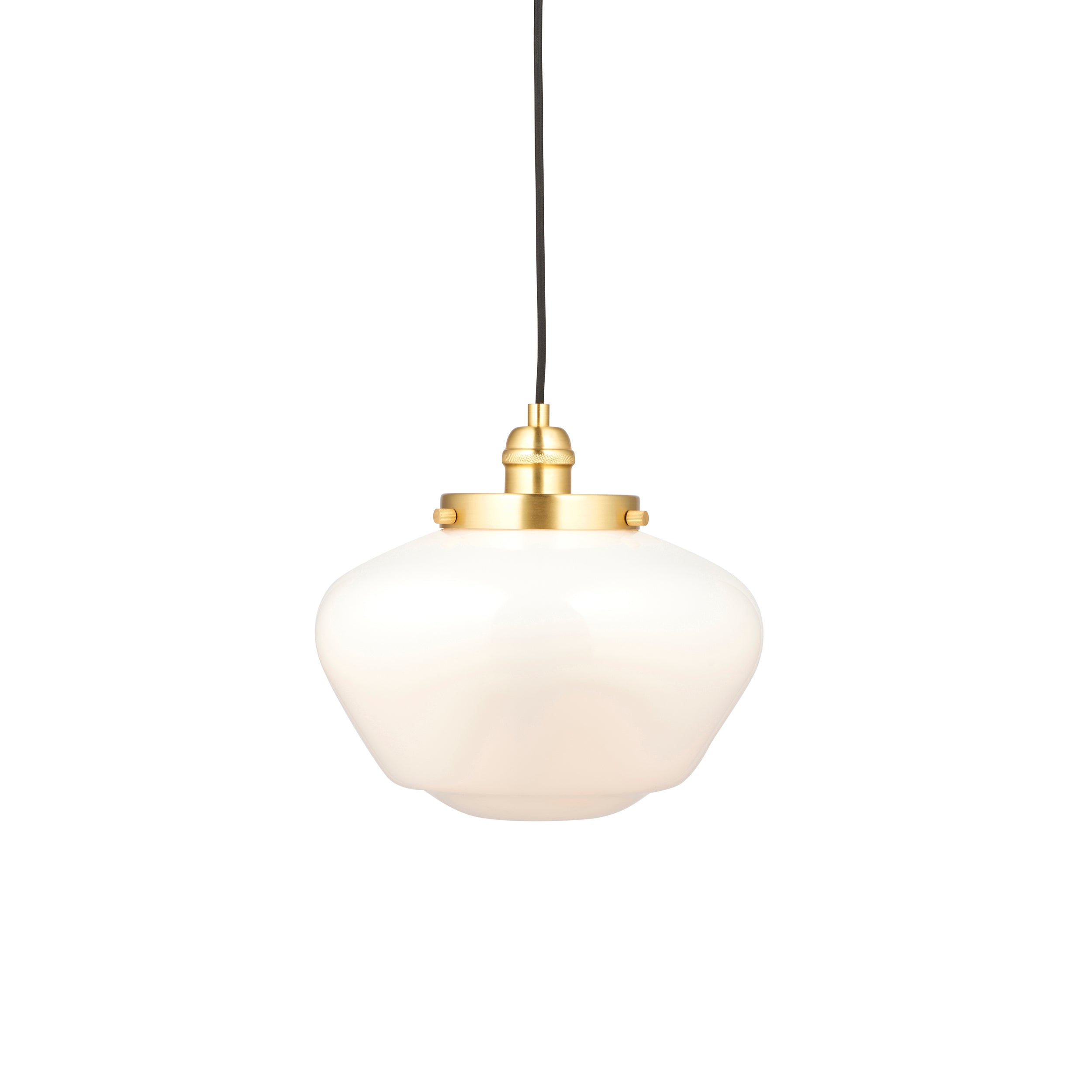 Endon Camberley Pendant Light - Shiny Brass With Opal Glass