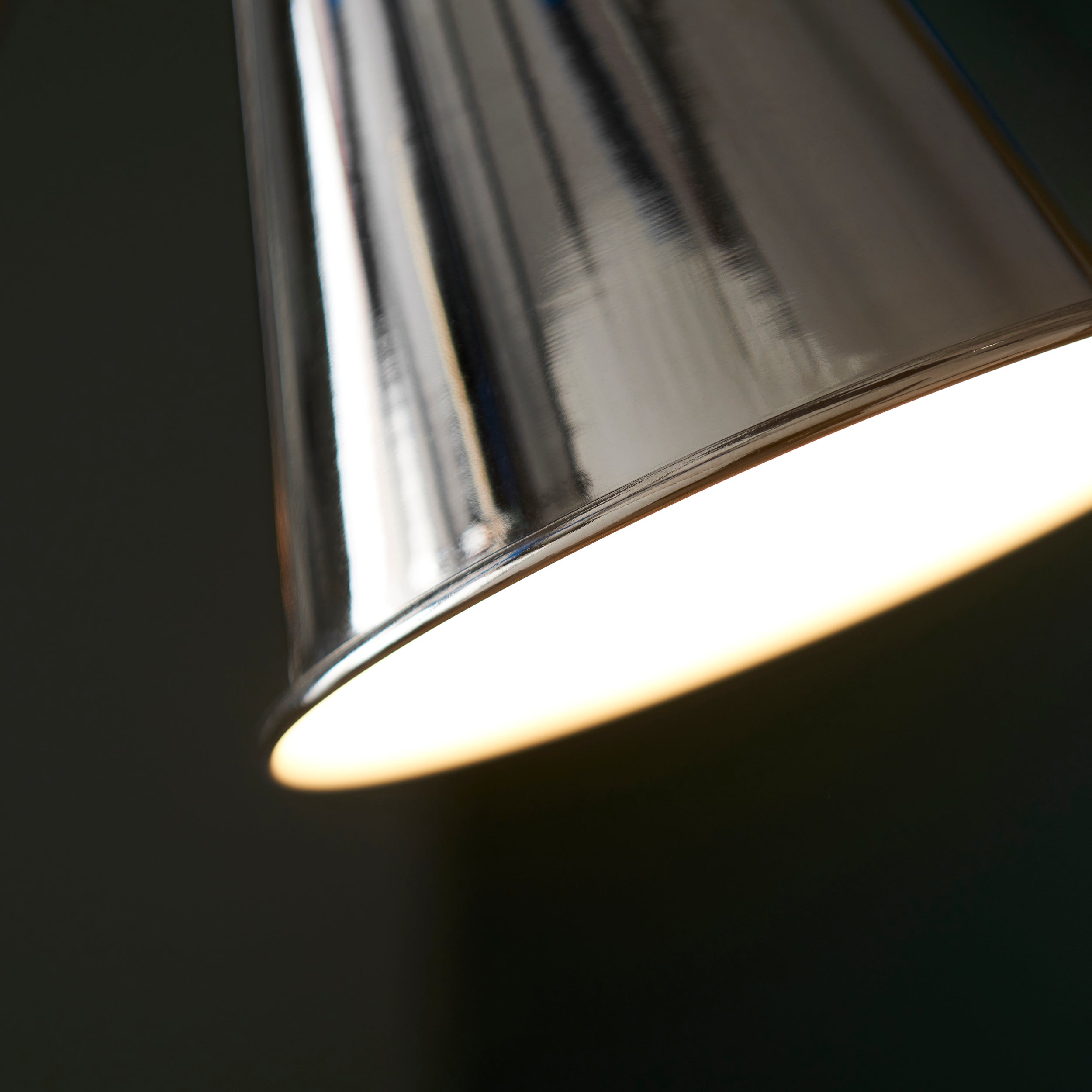 Endon Hal Single Light Floor Lamp - Bright Nickel & Satin White