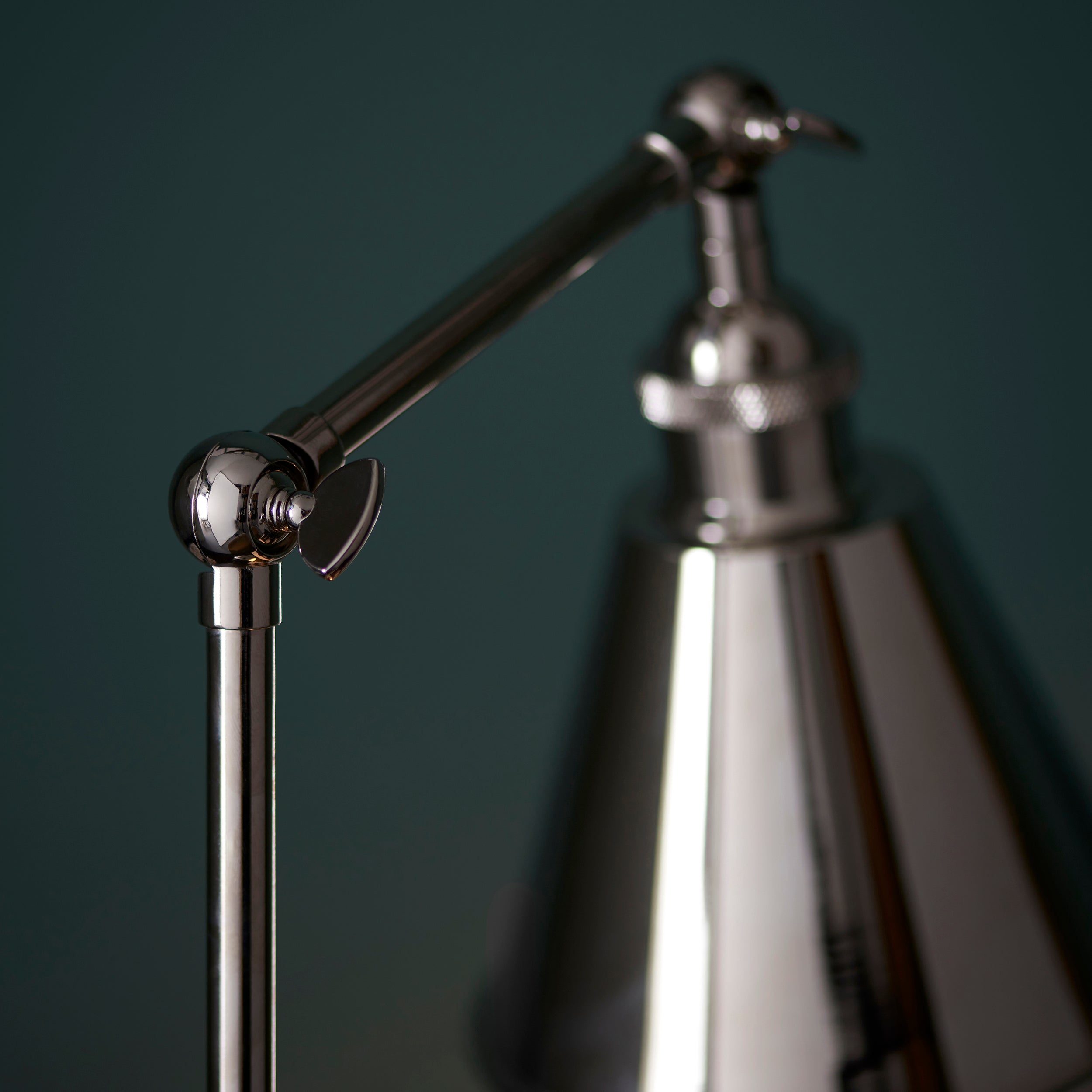 Endon Hal Single Light Table Lamp - Bright Nickel & Satin White