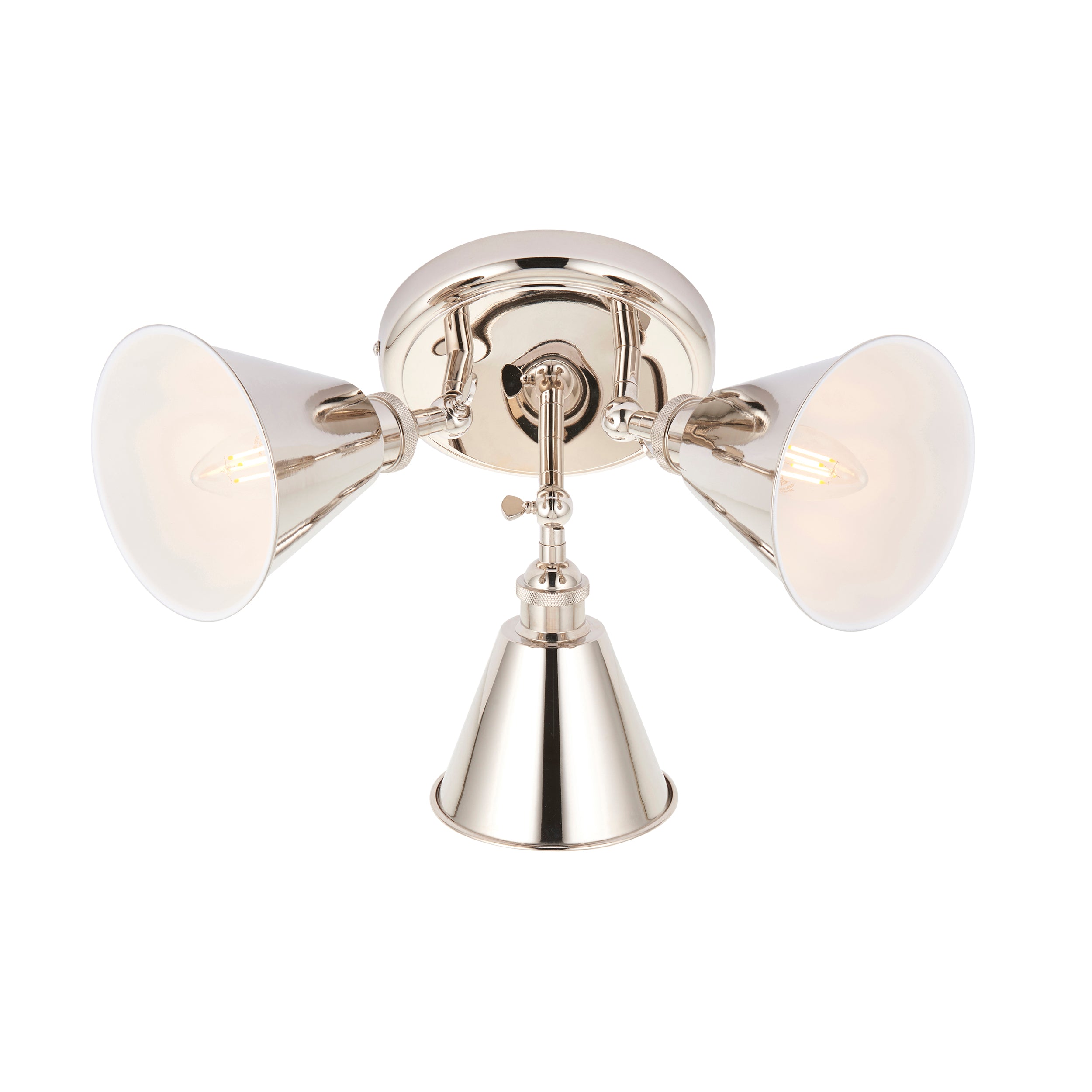 Endon Hal 3 Light Spotlight - Bright Nickel & Satin White