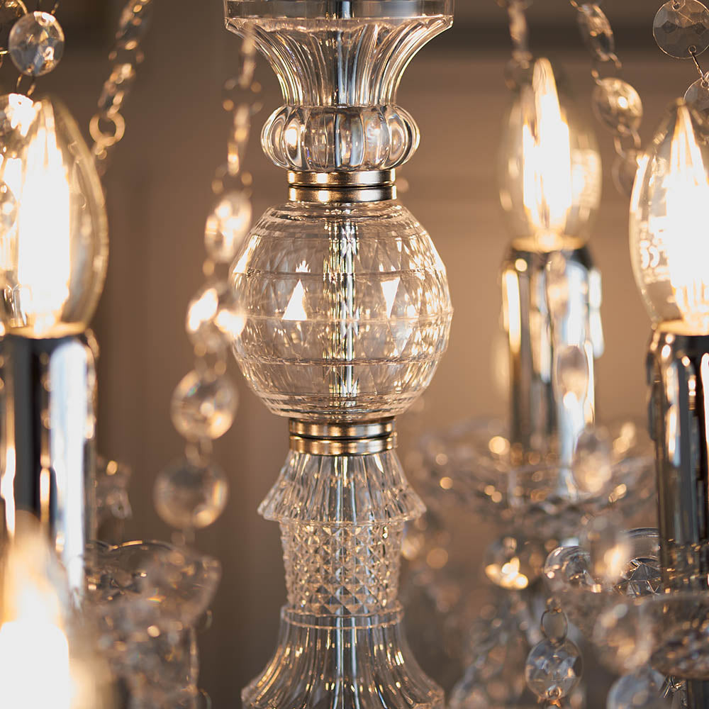 Endon Clarence 12 Light Pendant - Clear Acrylic & Chrome Plate