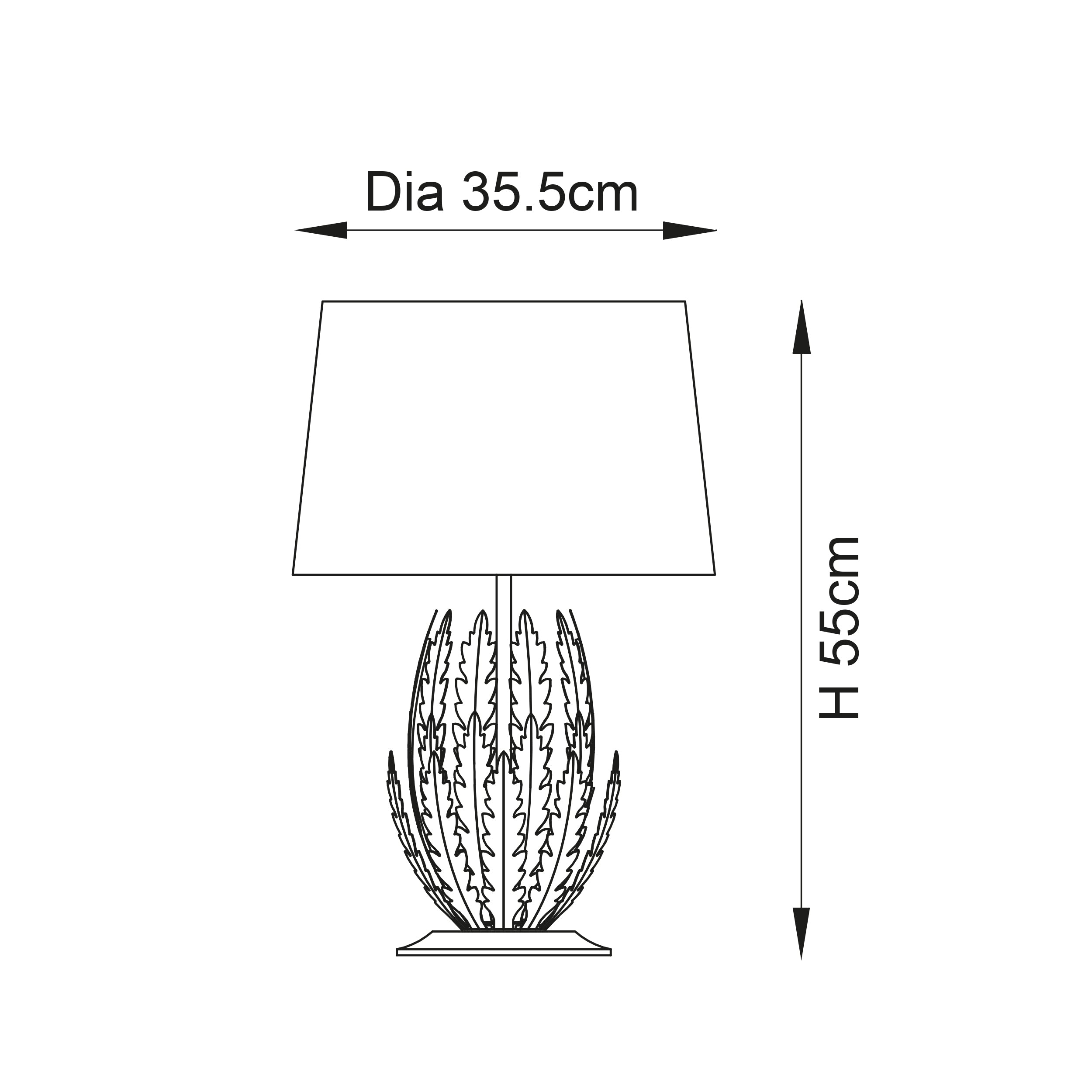 Endon Delphine Single Light Table Lamp - Silver Leaf & Ivory Cotton Fabric