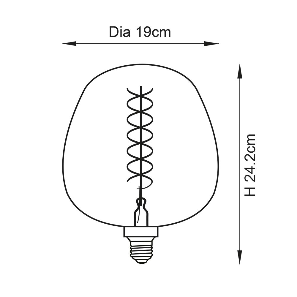 Endon Helix E27 LED 4W Filament Bulb - 1800K - Non-Dimmable - Smoked Glass