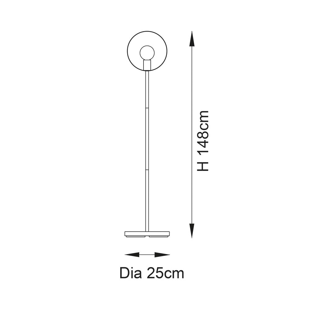 Endon Hoop Single Floor Lamp - Brushed Copper, Nickel & Brass