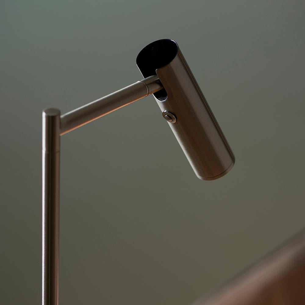 Endon Dedicated Reader Single Floor Light - Satin Nickel Plate