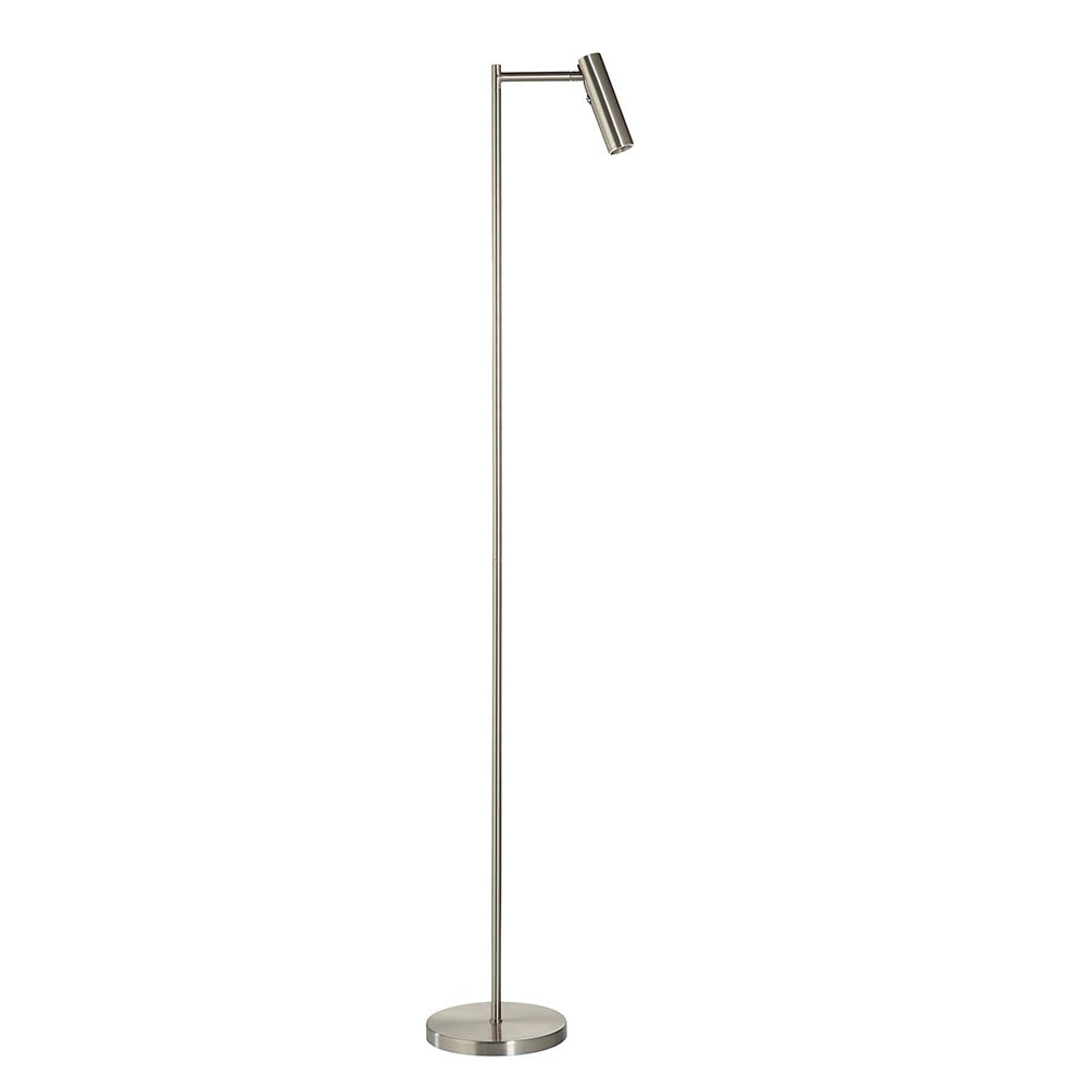 Endon Dedicated Reader Single Floor Light - Satin Nickel Plate