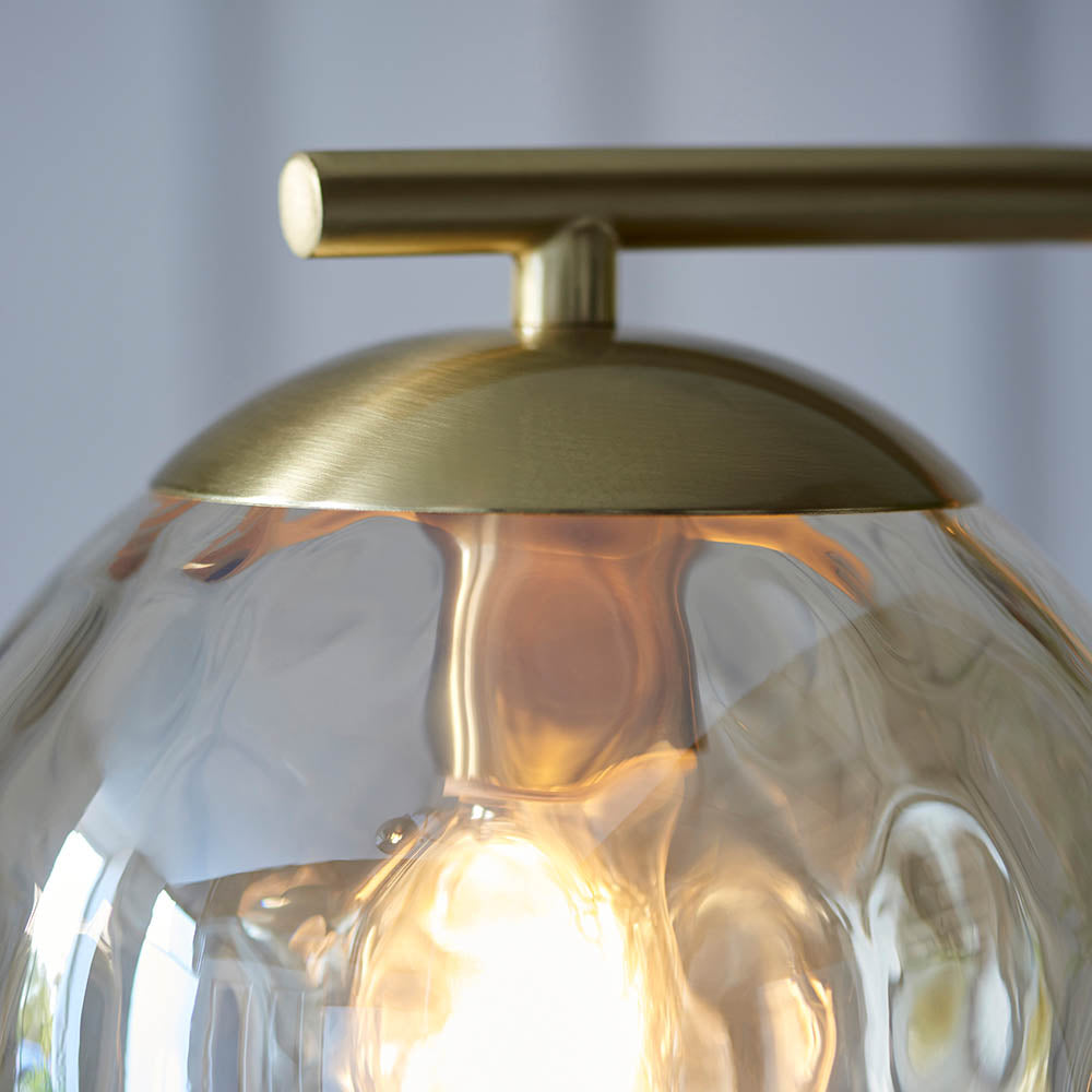 Endon Dimple Single Floor Lamp - Champagne Lustre & Brushed Brass