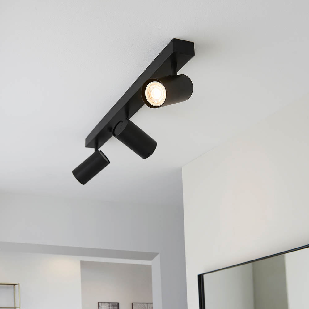 Endon Rez 3 Light Plate Spotlight - Matt Black
