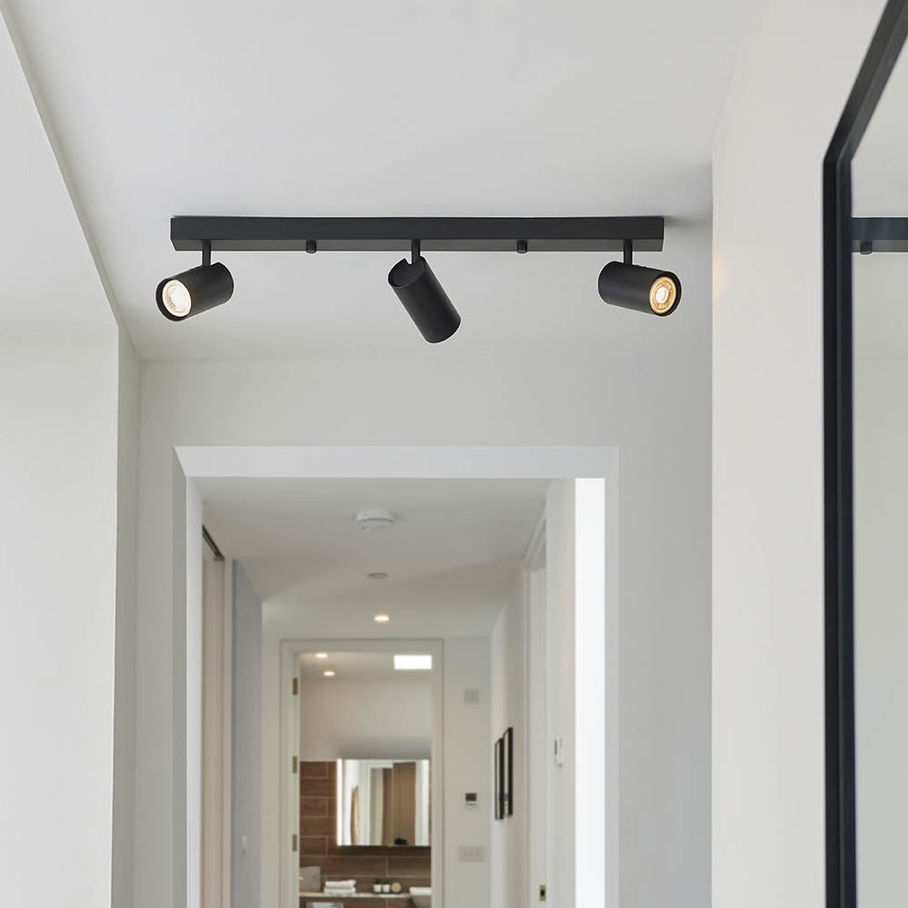 Endon Rez 3 Light Plate Spotlight - Matt Black