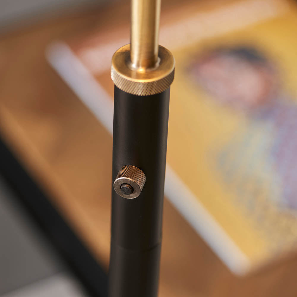Endon Franklin Task Floor Lamp - Matt Black & Antique Brass