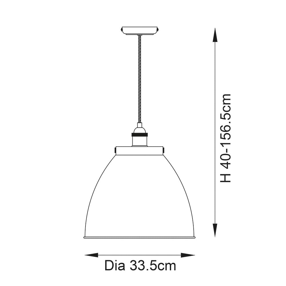 Endon Franklin Large Single Light Pendant - Matt Black & Aged Pewter