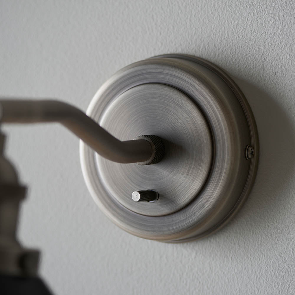 Endon Franklin Single Wall Light - Matt Black & Aged Pewter