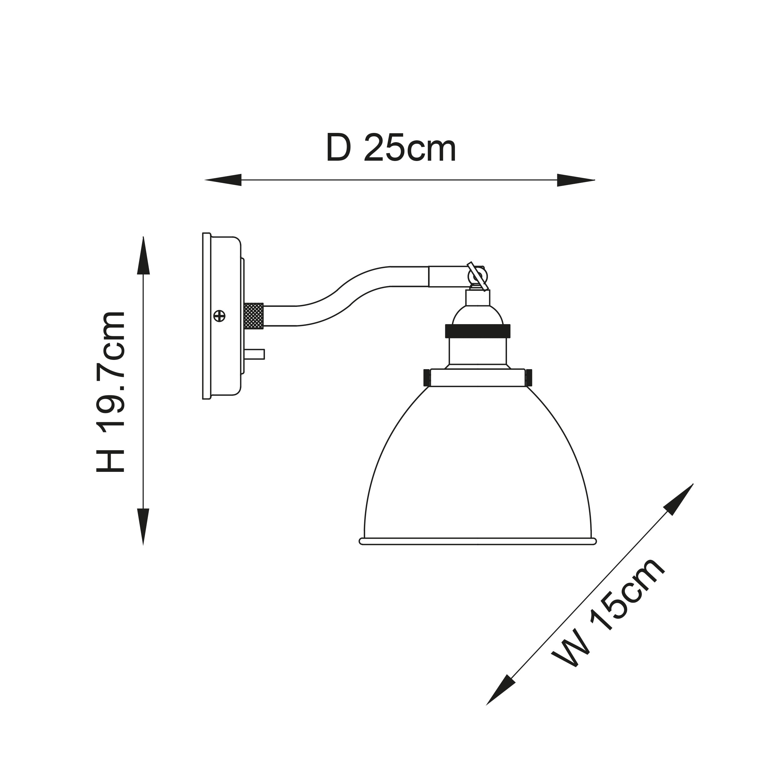 Endon Franklin Single Wall Light - Matt Black & Aged Pewter