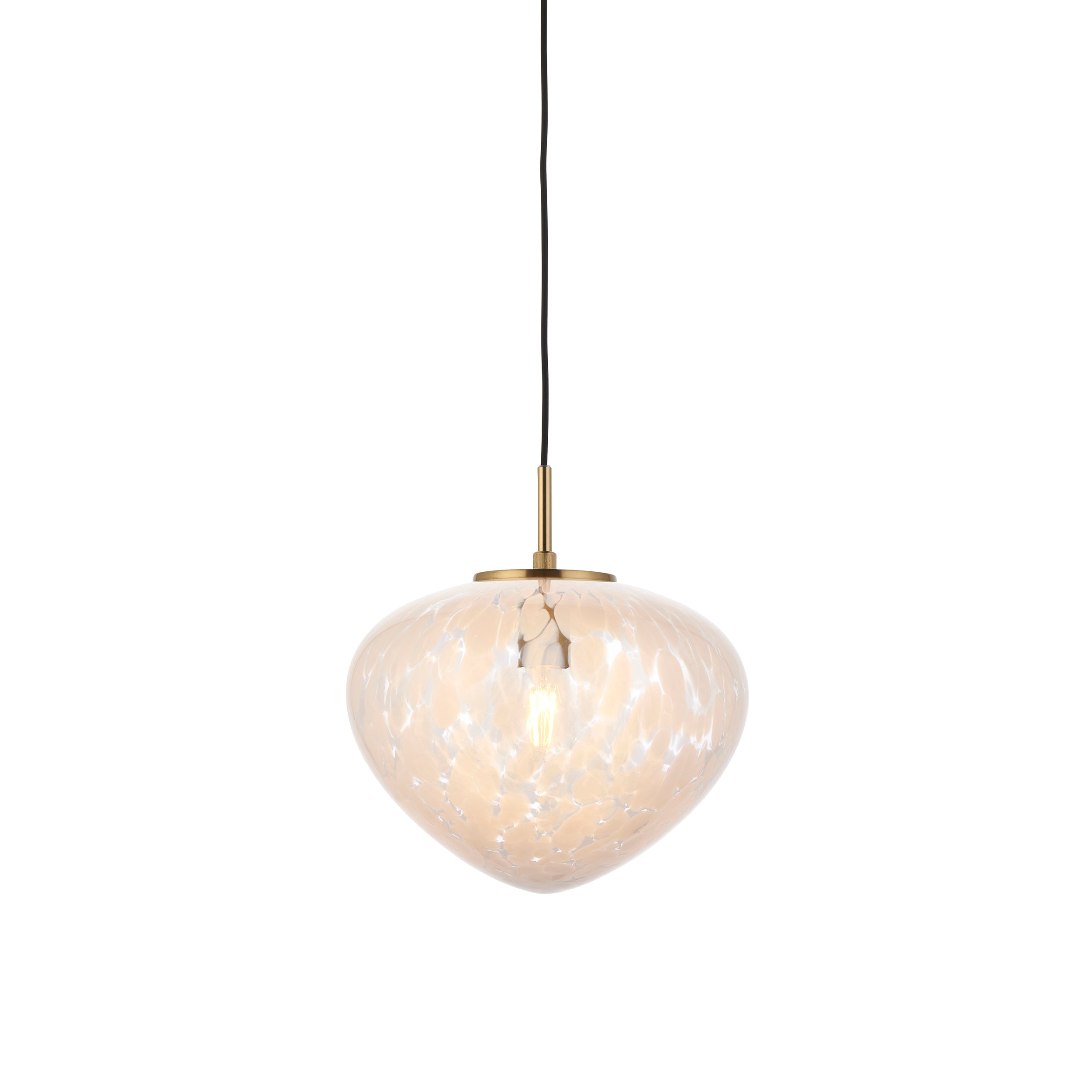 Endon Mali Single Light Pendant - Satin Brass & White Confetti