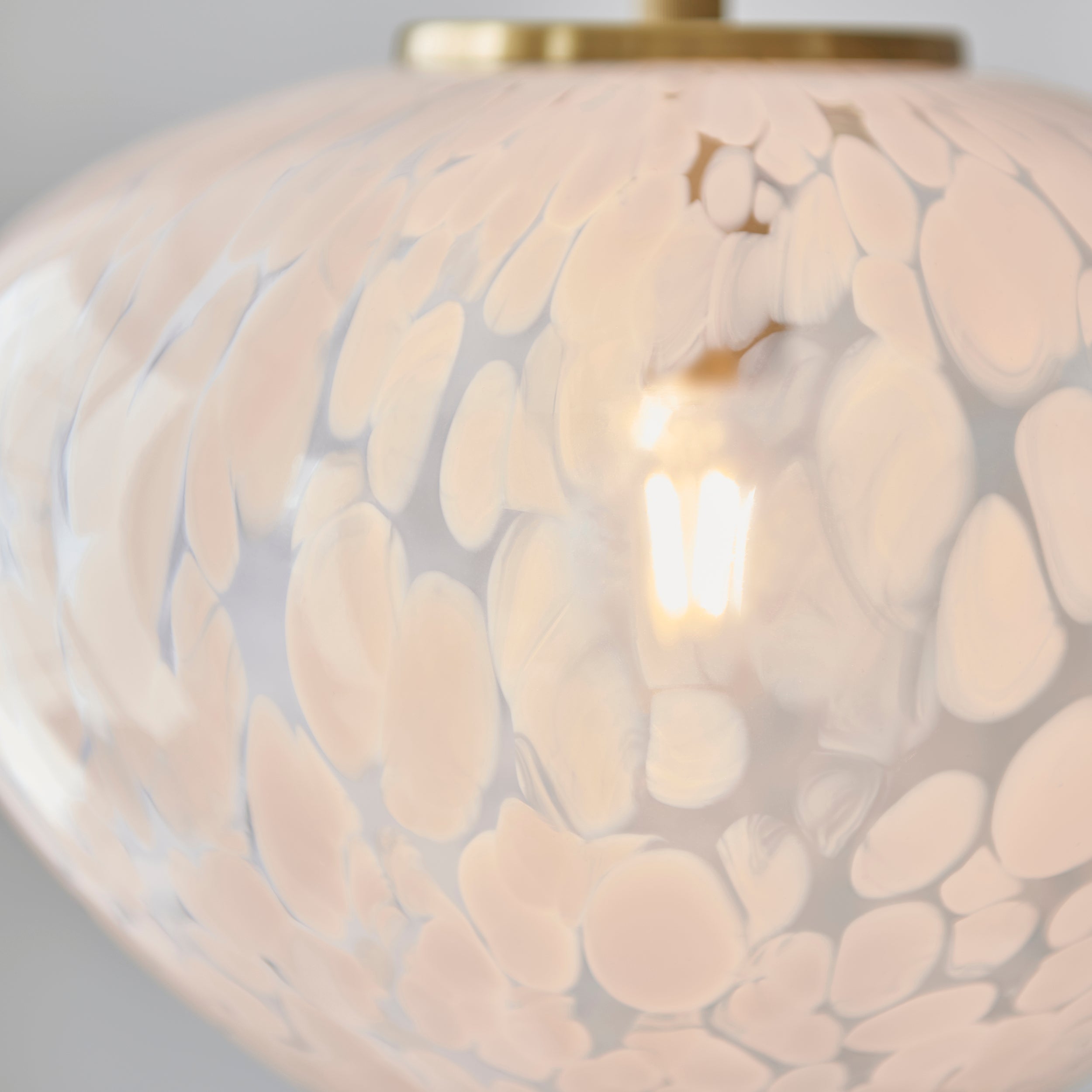 Endon Mali Single Light Pendant - Satin Brass & White Confetti