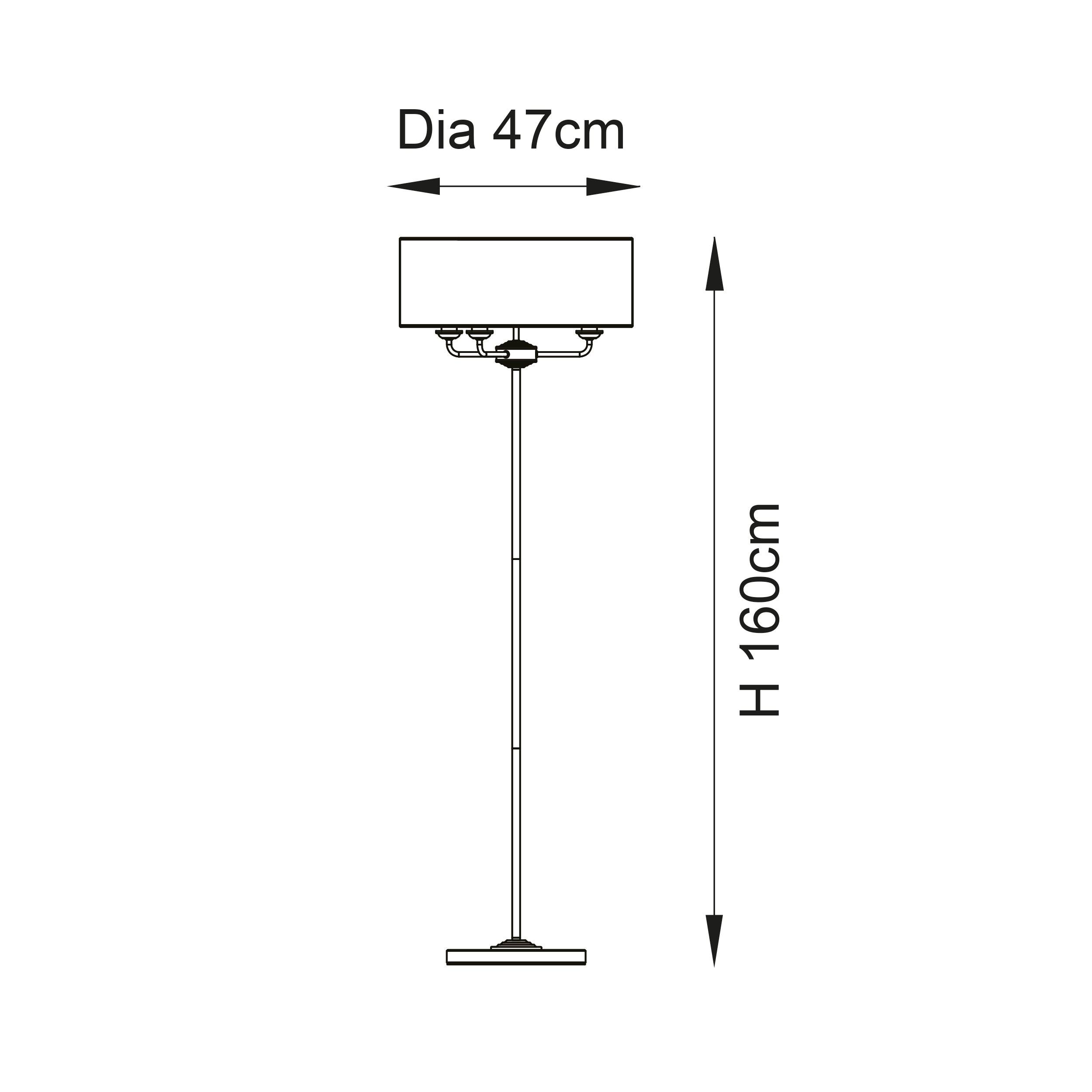 Endon Highclere 3 Light Floor Lamp - Antique Brass & Vintage White