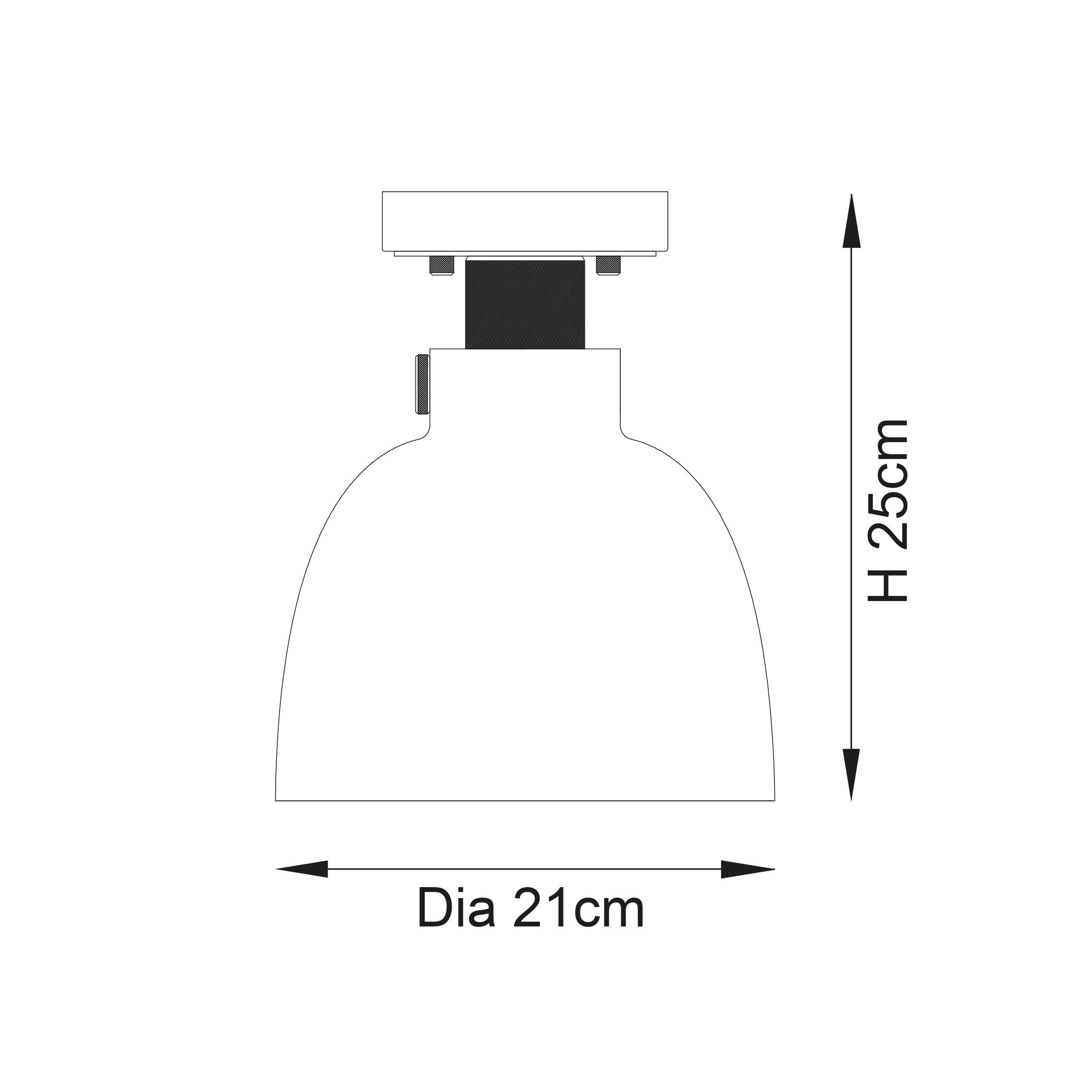 Endon Cupola Flush Ceiling Light - Black Chrome & Tinted Glass
