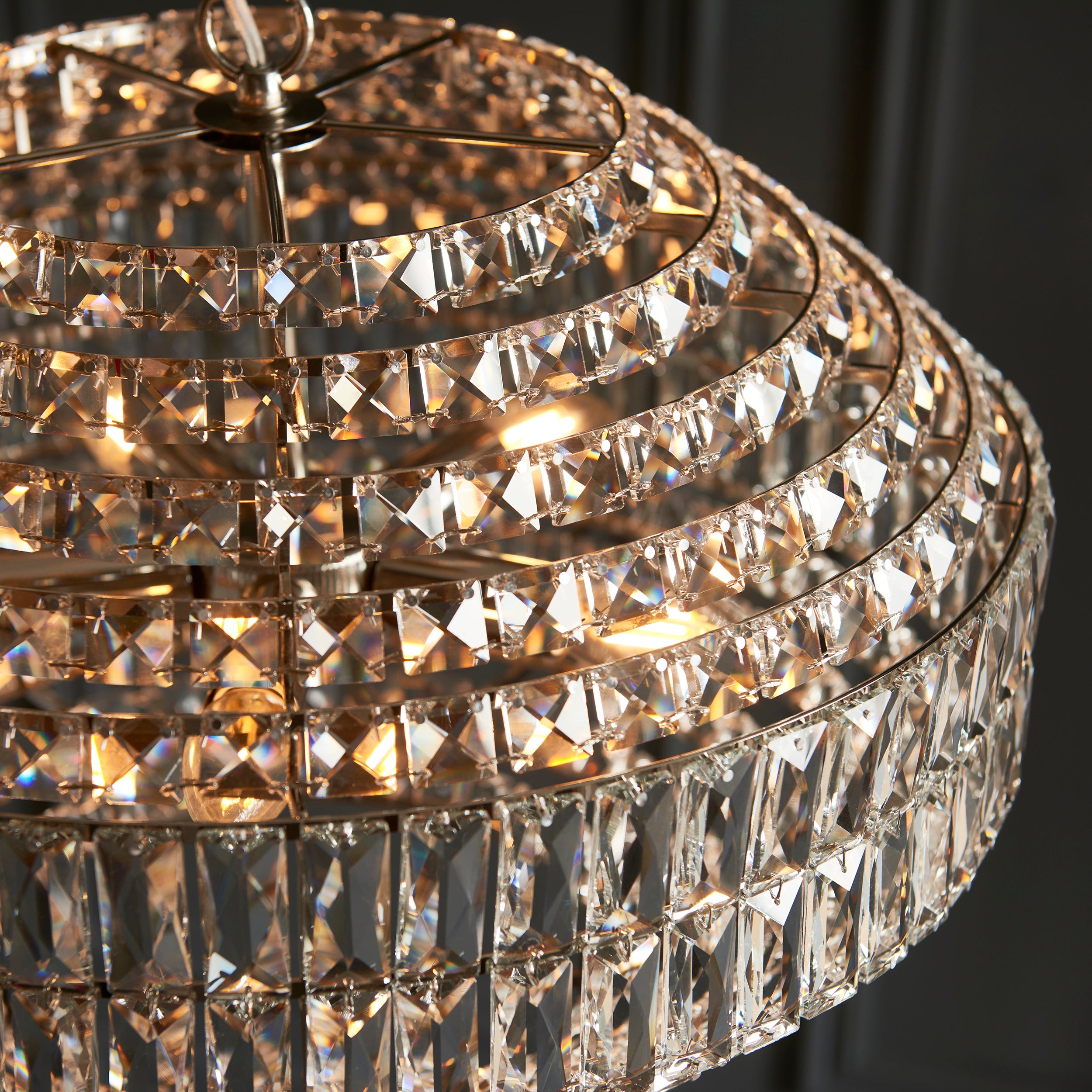 Endon Celestial 5 Light Pendant - Bright Nickel Plate & Clear Crystal