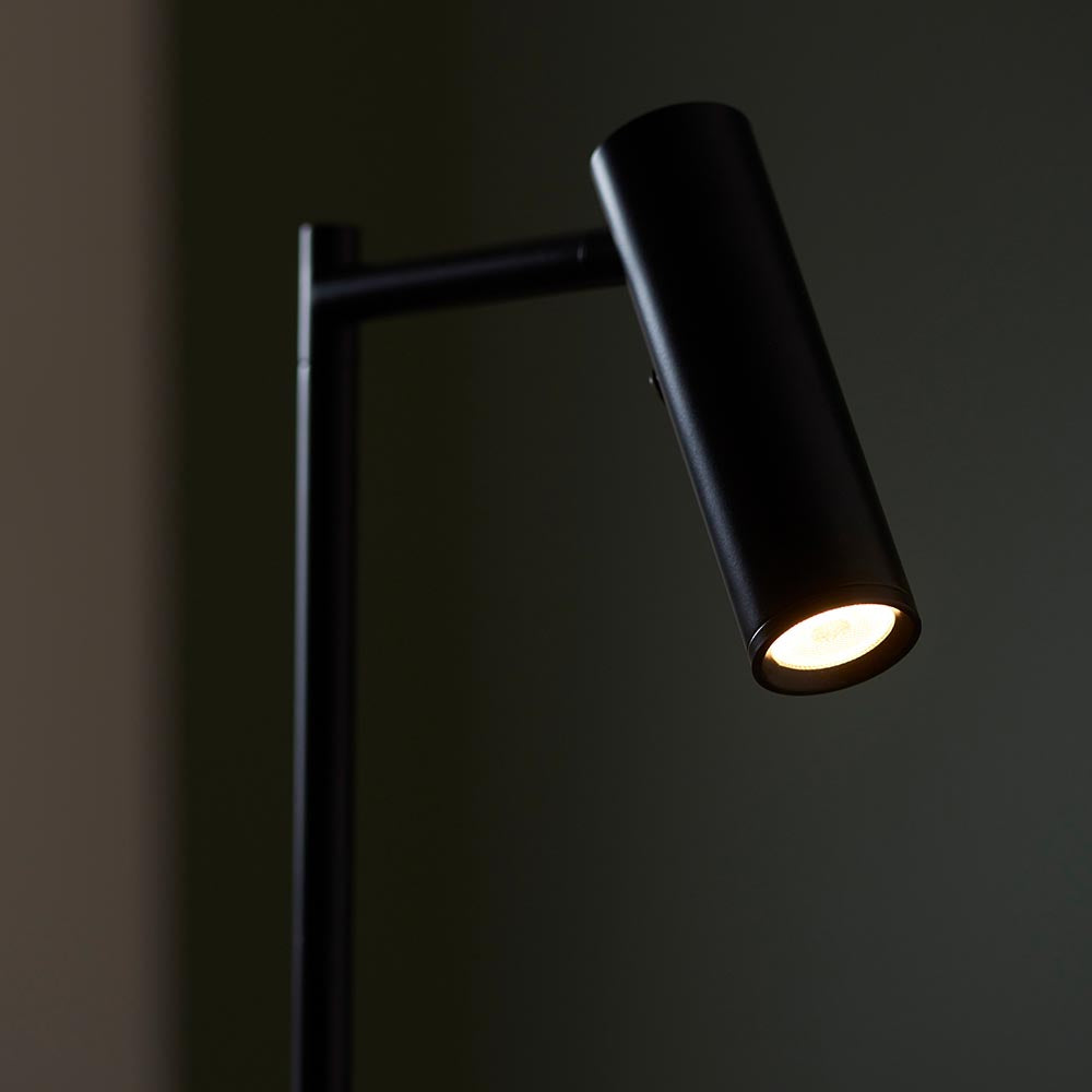 Endon Dedicated Reader Single Floor Light - Matt Black