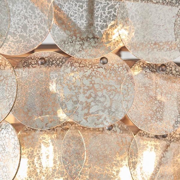Utopia Scale 9 Light Pendant Chandelier - Antique Silver - 62cm Diameter