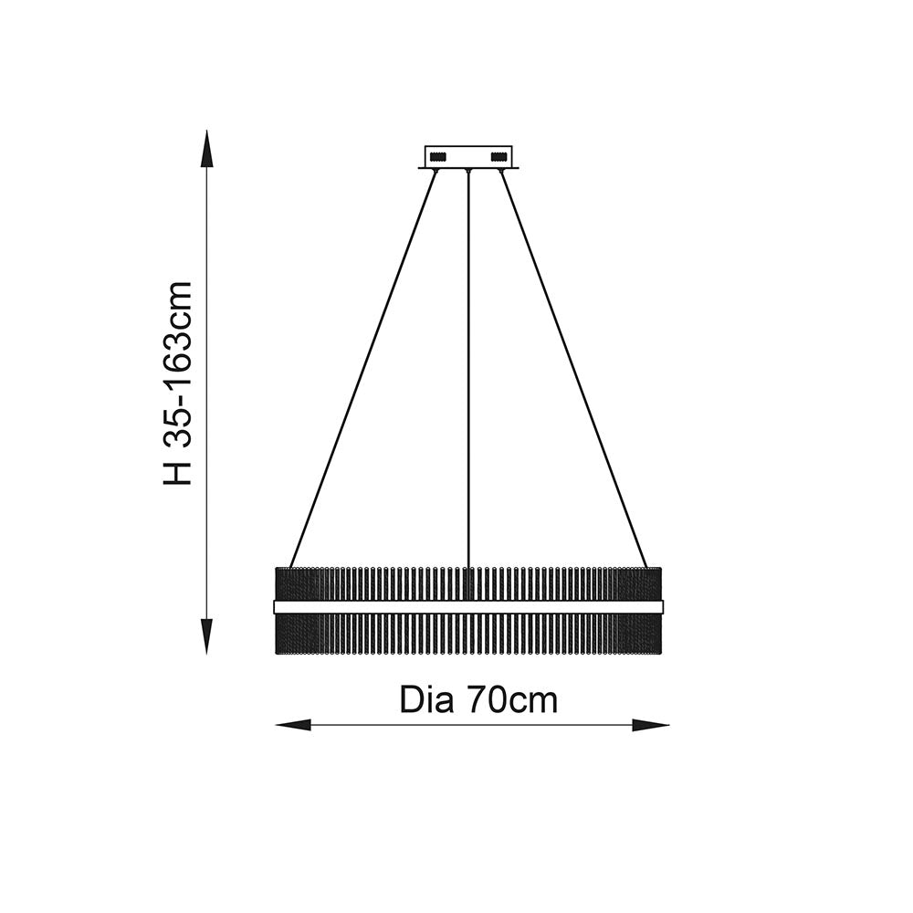 Utopia Twist Large Pendant - Chrome Plate & Clear Glass - 70cm Diameter