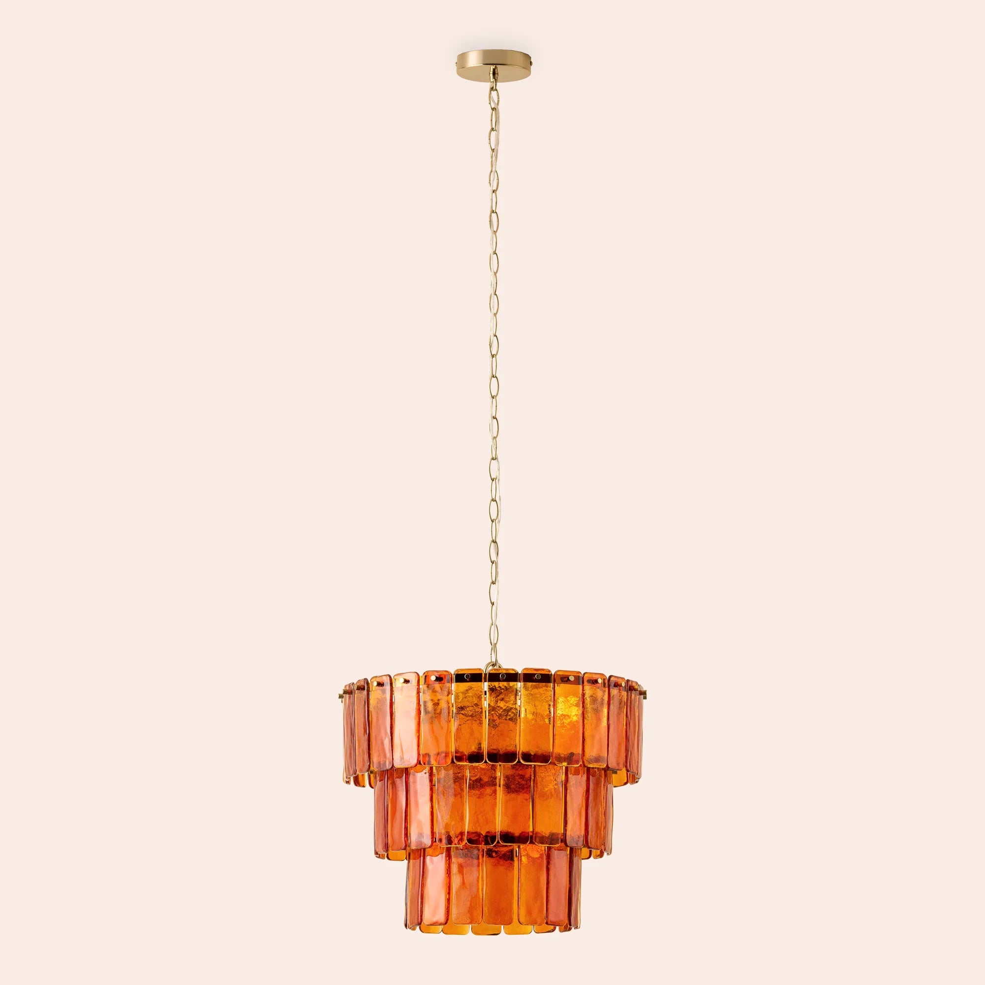 houseof. Amber Glass Lady Fingers Chandelier