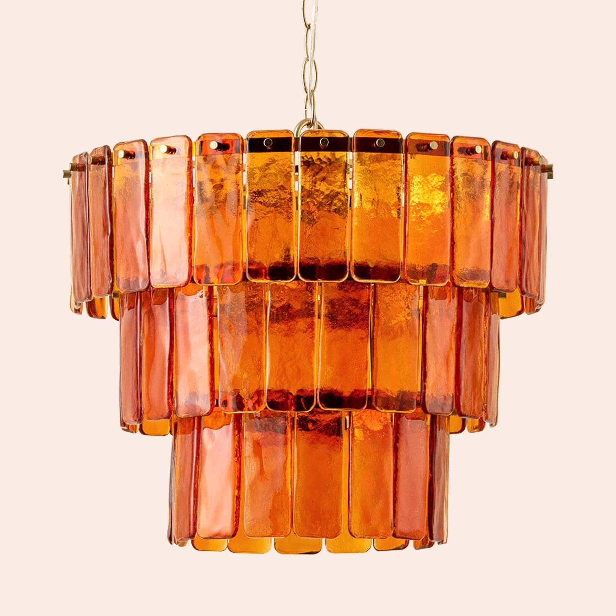 houseof. Amber Glass Lady Fingers Chandelier