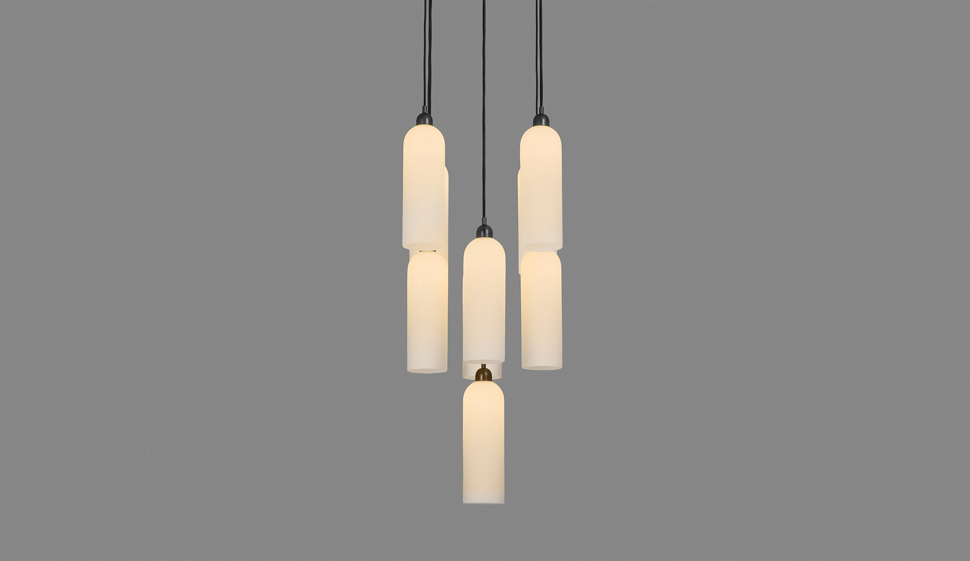 Schwung Odyssey Cluster 9 Light Chandelier - Opal Mat Glass