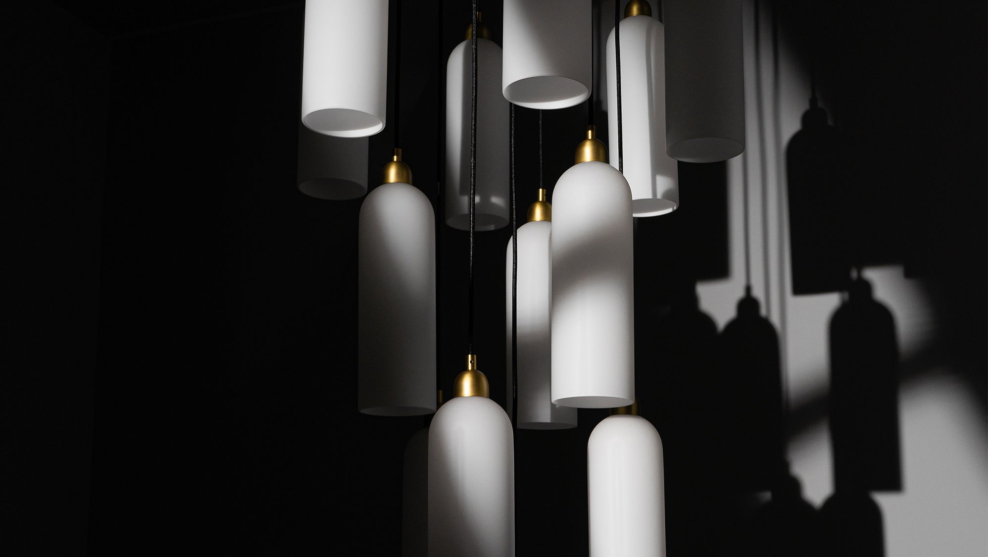 Schwung Odyssey Cluster 13 Light Chandelier - Opal Mat Glass