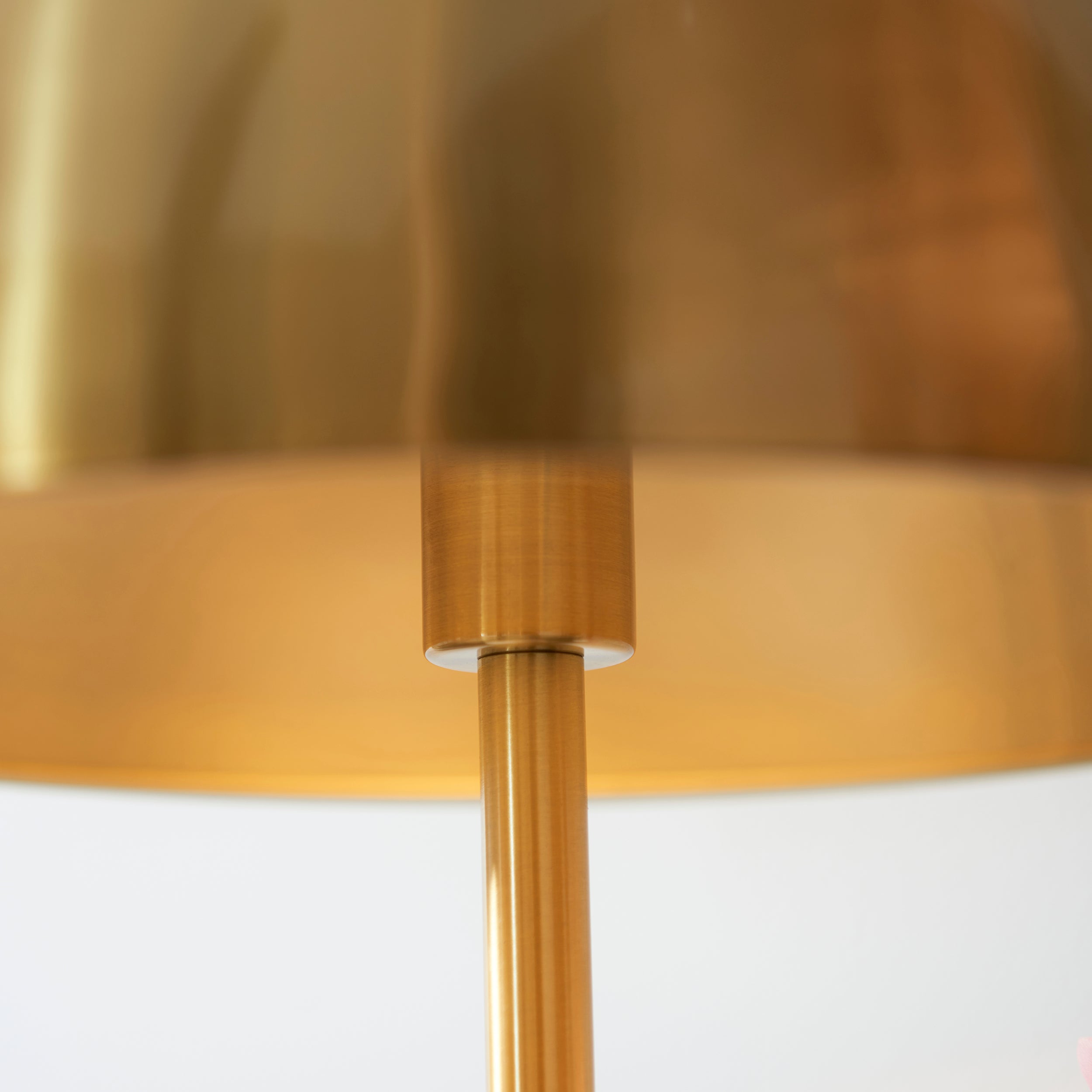 Utopia Parasol Single Table Lamp - Brushed Aged Brass & White Marble