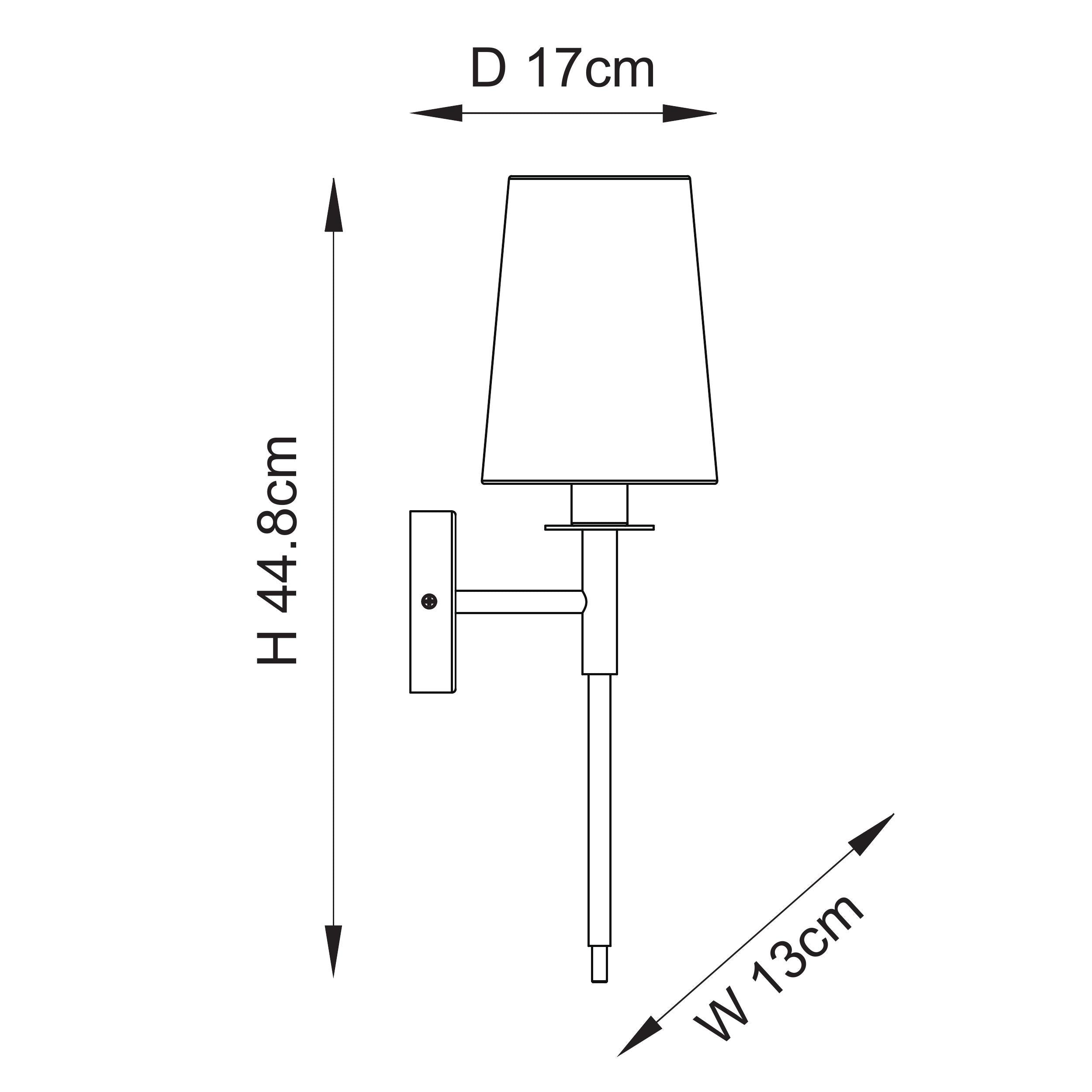 Utopia Elegant Single Wall Light - Vintage Brass & White Fabric Shade