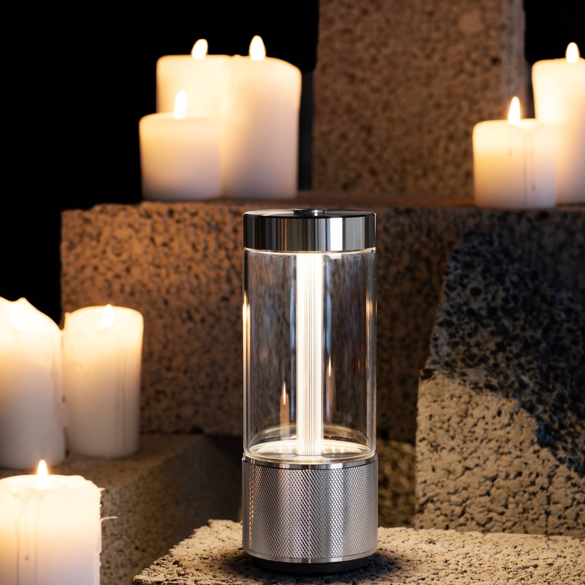 Buster + Punch Takeout Portable LED Table Light - Cross Knurl Detail