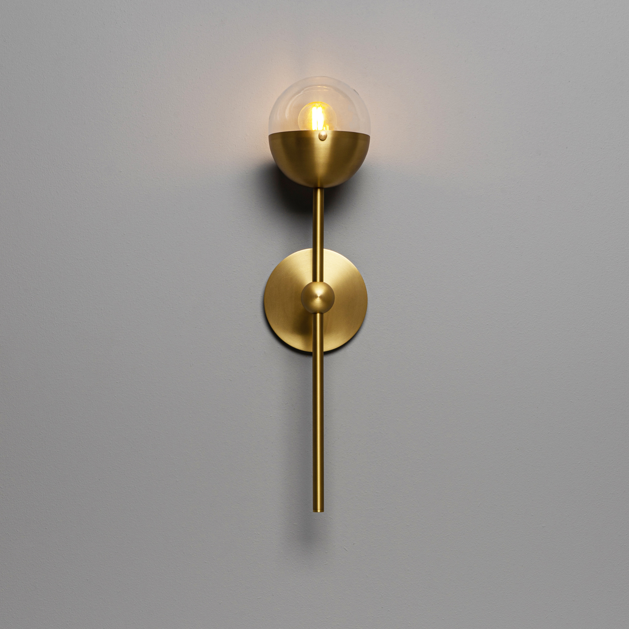 Schwung Molecule Single Wall Sconce Light - Transparent Glass