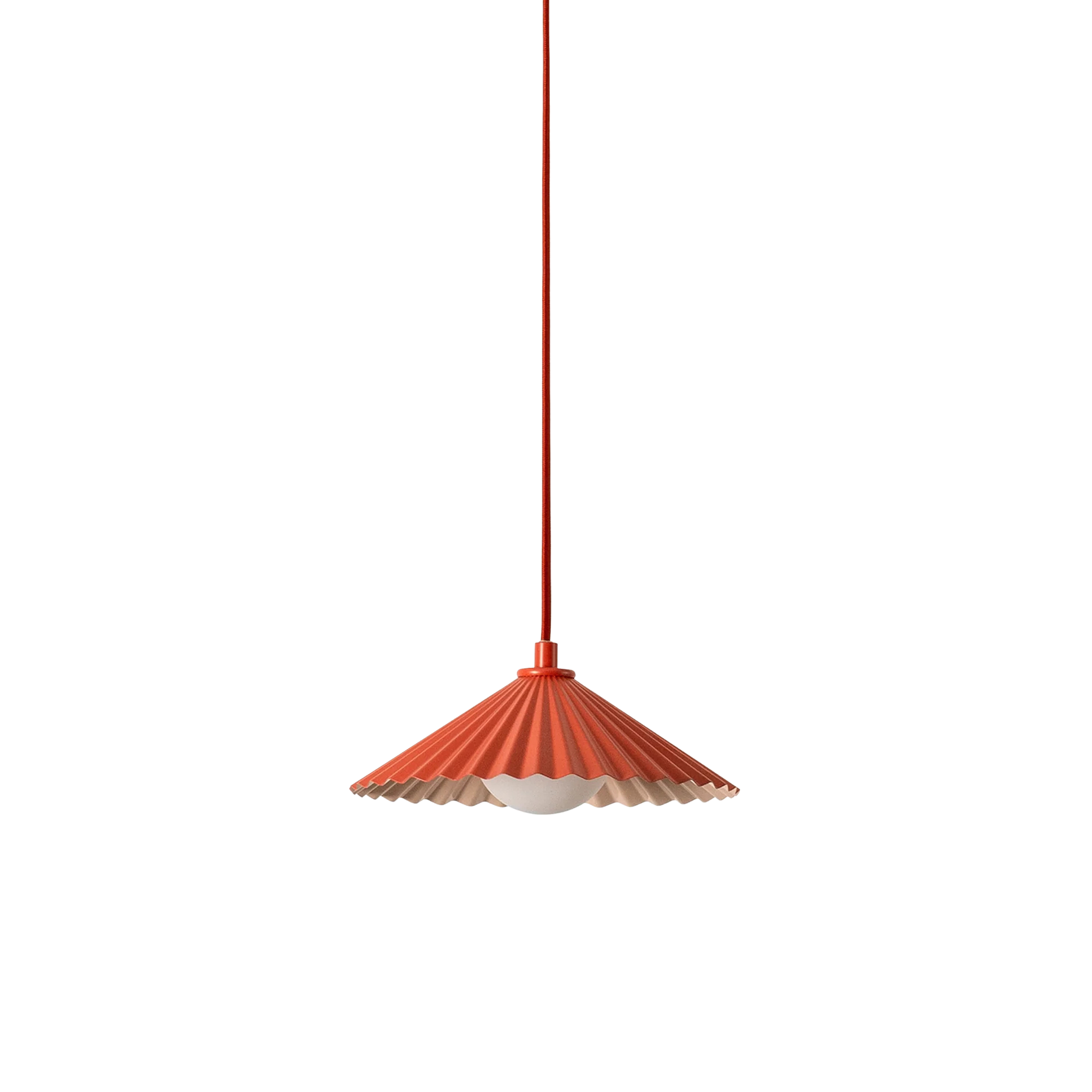 houseof. The Small Pleat Ceiling Pendant - Burnt Orange & Pale Pink