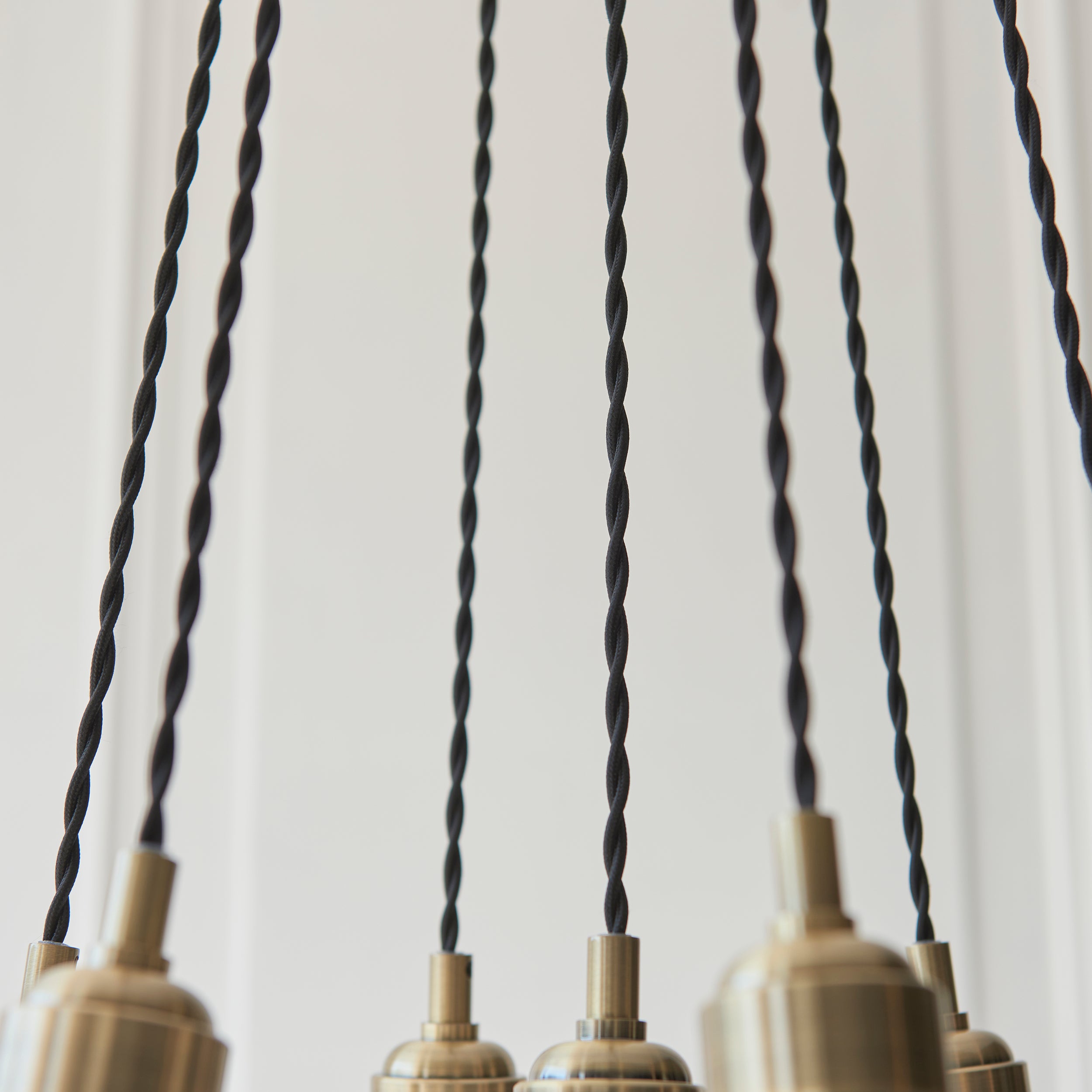 Utopia Finesse 7 Light Cluster Ceiling Pendant - Antique Brass & Clear Glass