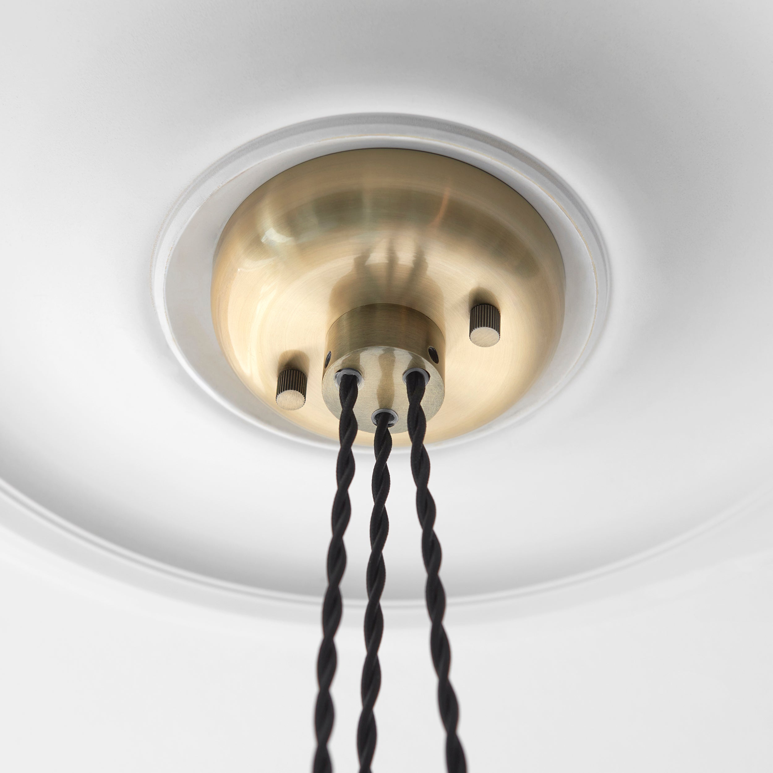 Utopia Finesse 3 Light Cluster Ceiling Pendant - Antique Brass & Clear Ribbed Glass