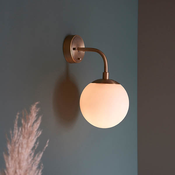 Utopia Sphere Wall Light - Antique Brass