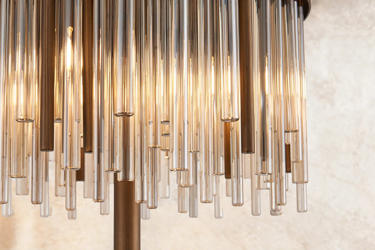 Fabula Kempton Glass Rod Floor Lamp – 35 cm – Painted Matt Bronze & Cognac