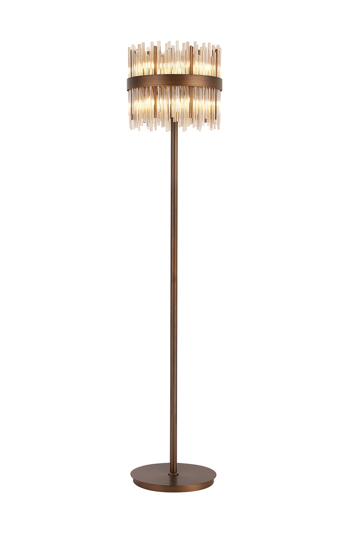 Fabula Kempton Glass Rod Floor Lamp – 35 cm – Painted Matt Bronze & Cognac 35 cm