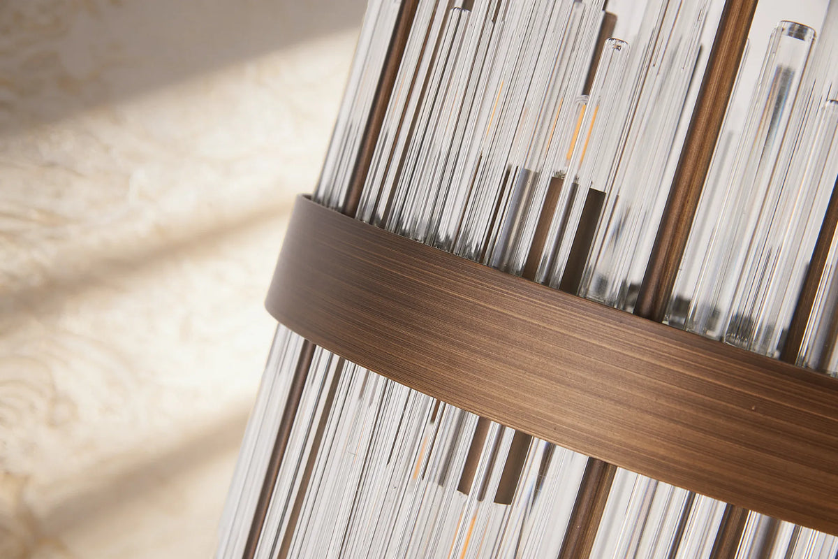 Fabula Kempton Glass Rod Floor Lamp – 35 cm – Painted Matt Bronze & Clear