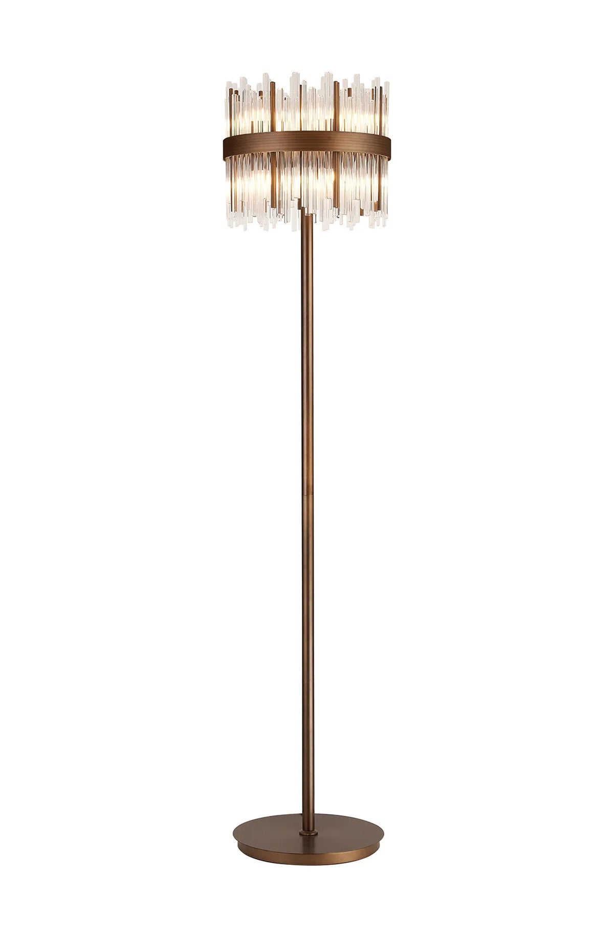 Fabula Kempton Glass Rod Floor Lamp – 35 cm – Painted Matt Bronze & Clear 35 cm