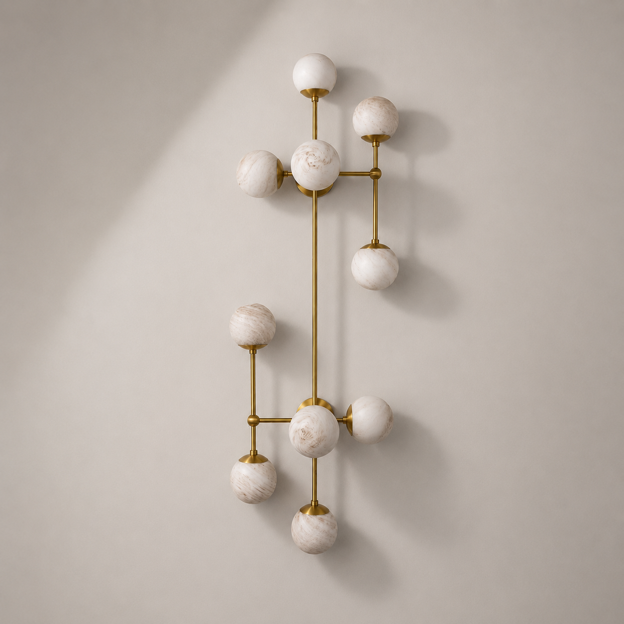 Schwung Armstrong 10 Light Flush/Wall Sconce Light - Marble Glass