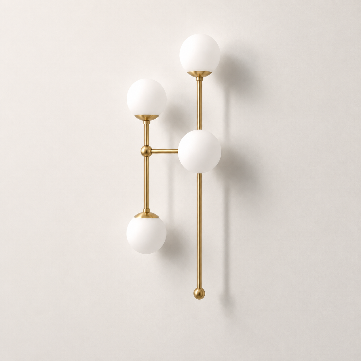 Schwung Armstrong 4 L 4 Light Wall Sconce Light - Opal Mat Glass