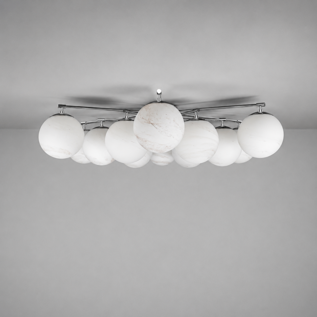 Schwung Orion Round 12 Light Chandelier/Flush - Marble Glass